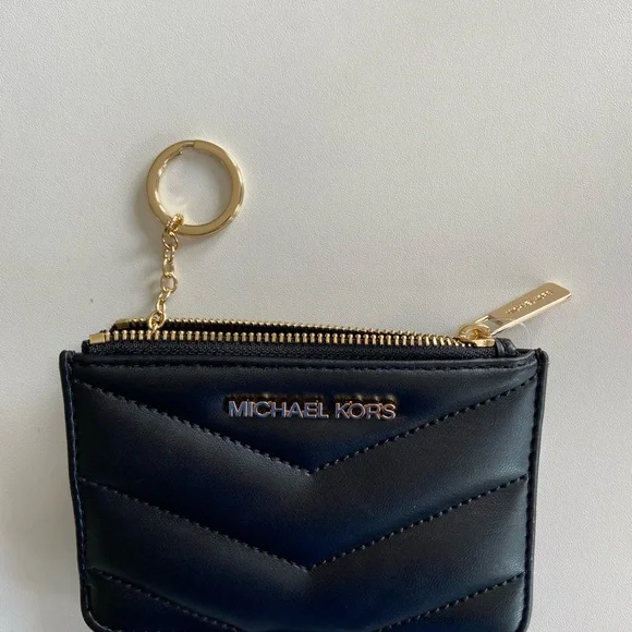 Michael Kors Black Card Holder with Gold Accents - Picture 4 of 5